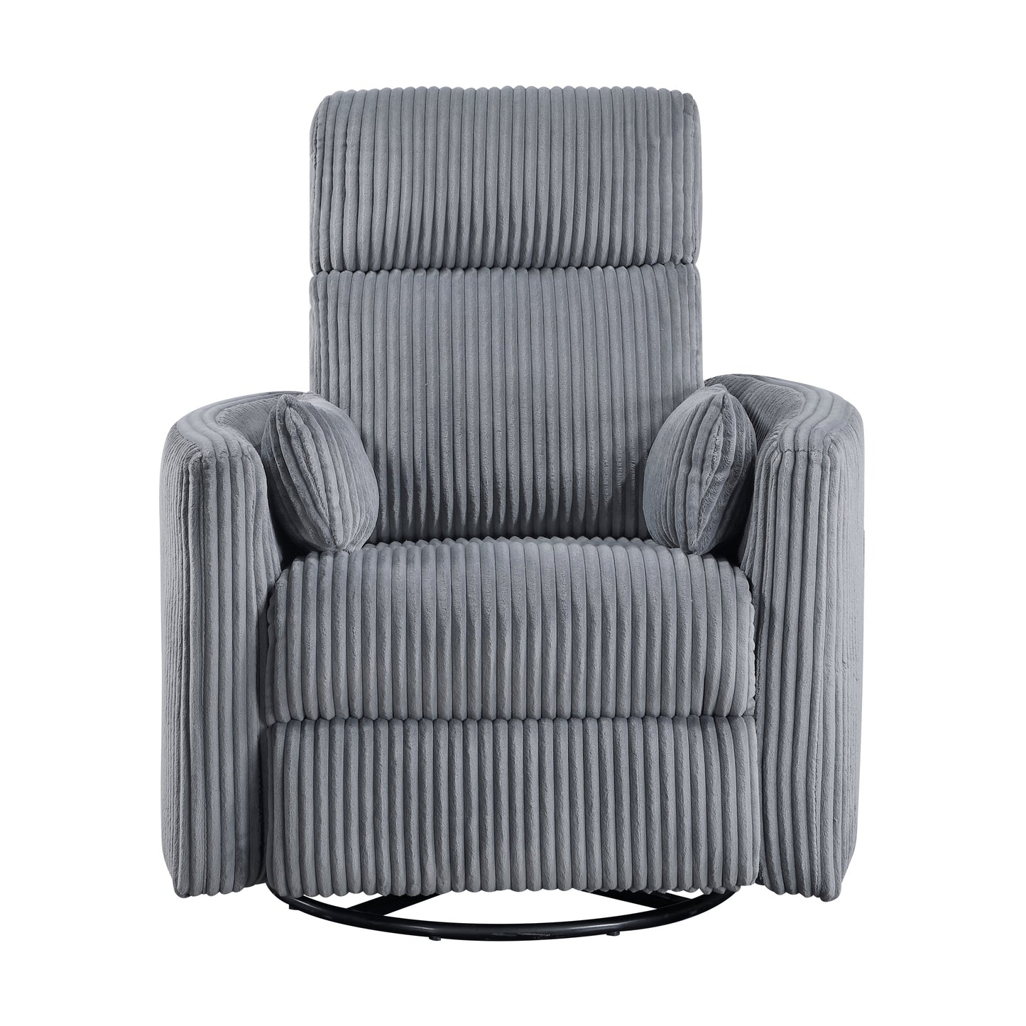 Fauteuil pivotant et inclinable manuel en velours côtelé Braidy