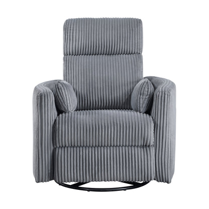Fauteuil pivotant et inclinable manuel en velours côtelé Braidy