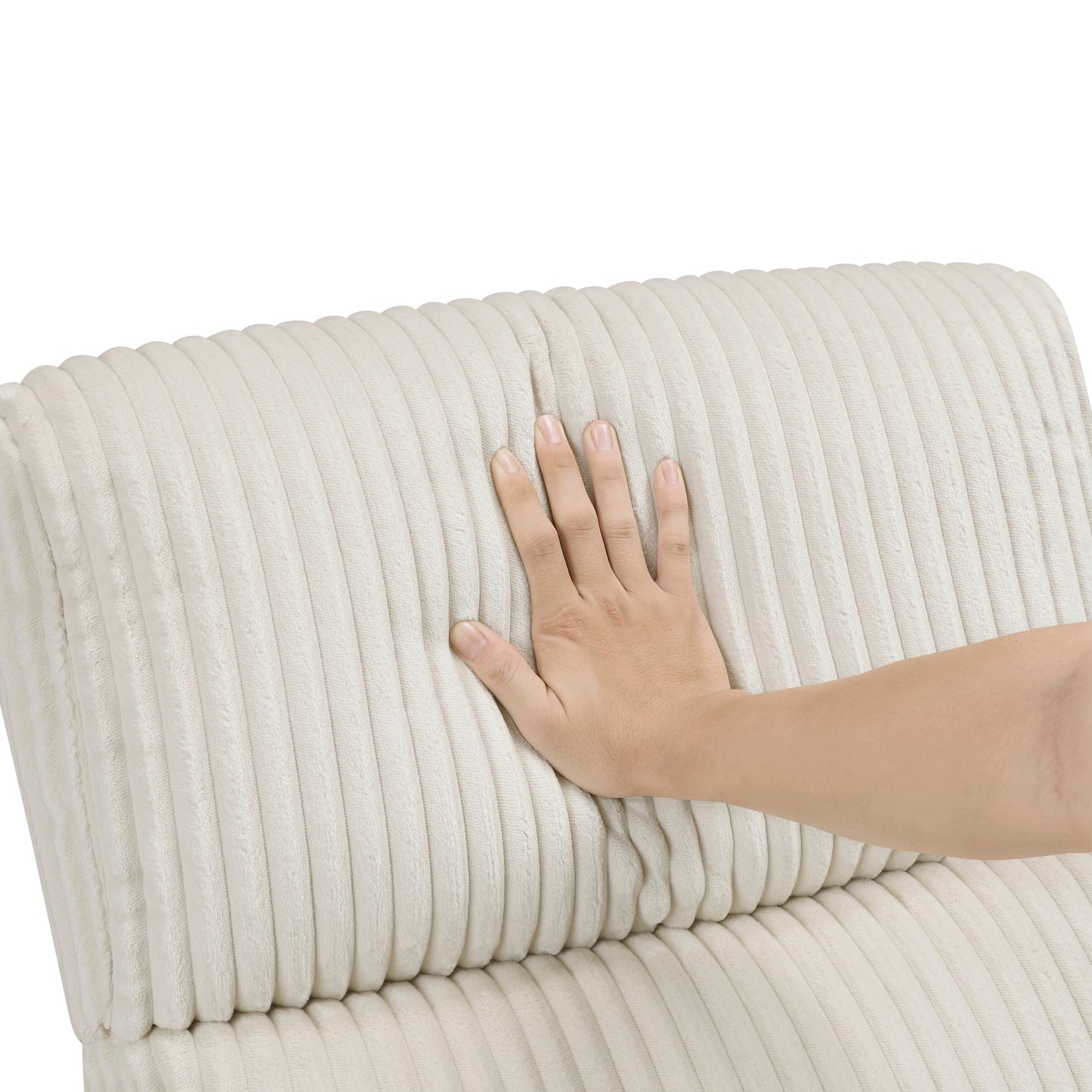 Fauteuil pivotant et inclinable manuel en velours côtelé Braidy