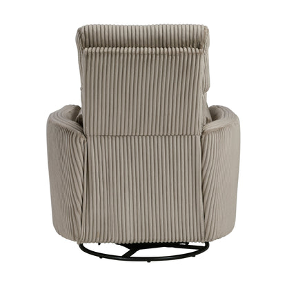 Fauteuil pivotant et inclinable manuel en velours côtelé Braidy
