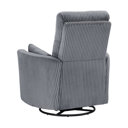 Fauteuil pivotant et inclinable manuel en velours côtelé Braidy