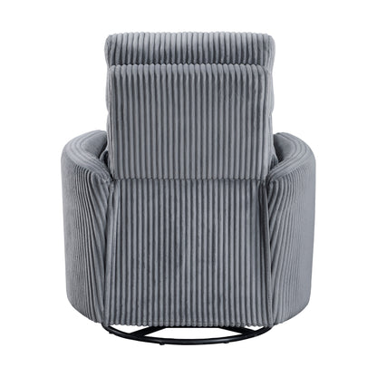Fauteuil pivotant et inclinable manuel en velours côtelé Braidy