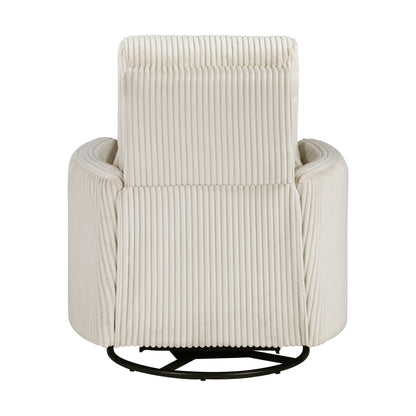Fauteuil pivotant et inclinable manuel en velours côtelé Braidy