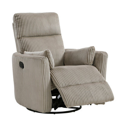 Fauteuil pivotant et inclinable manuel en velours côtelé Braidy