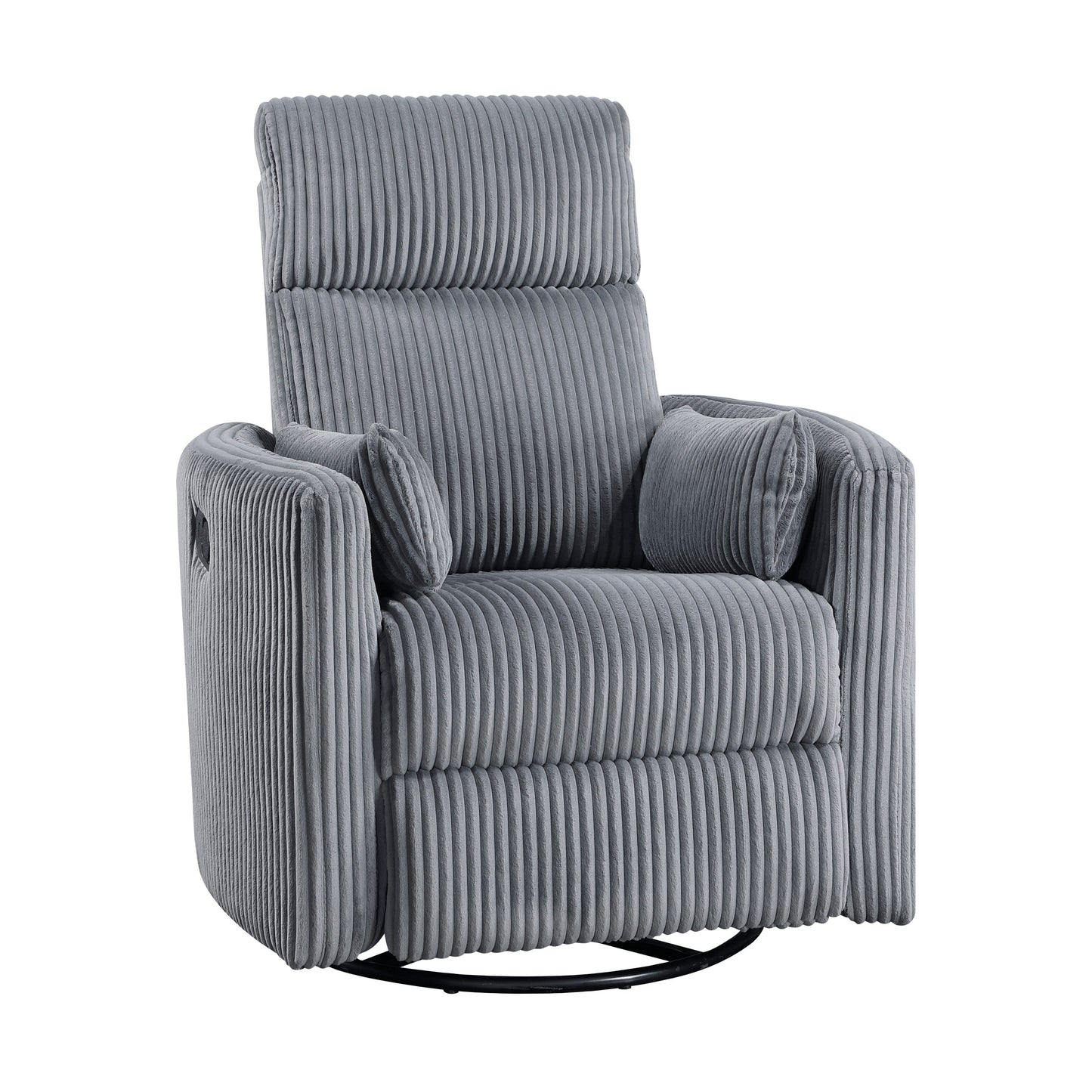 Fauteuil pivotant et inclinable manuel en velours côtelé Braidy