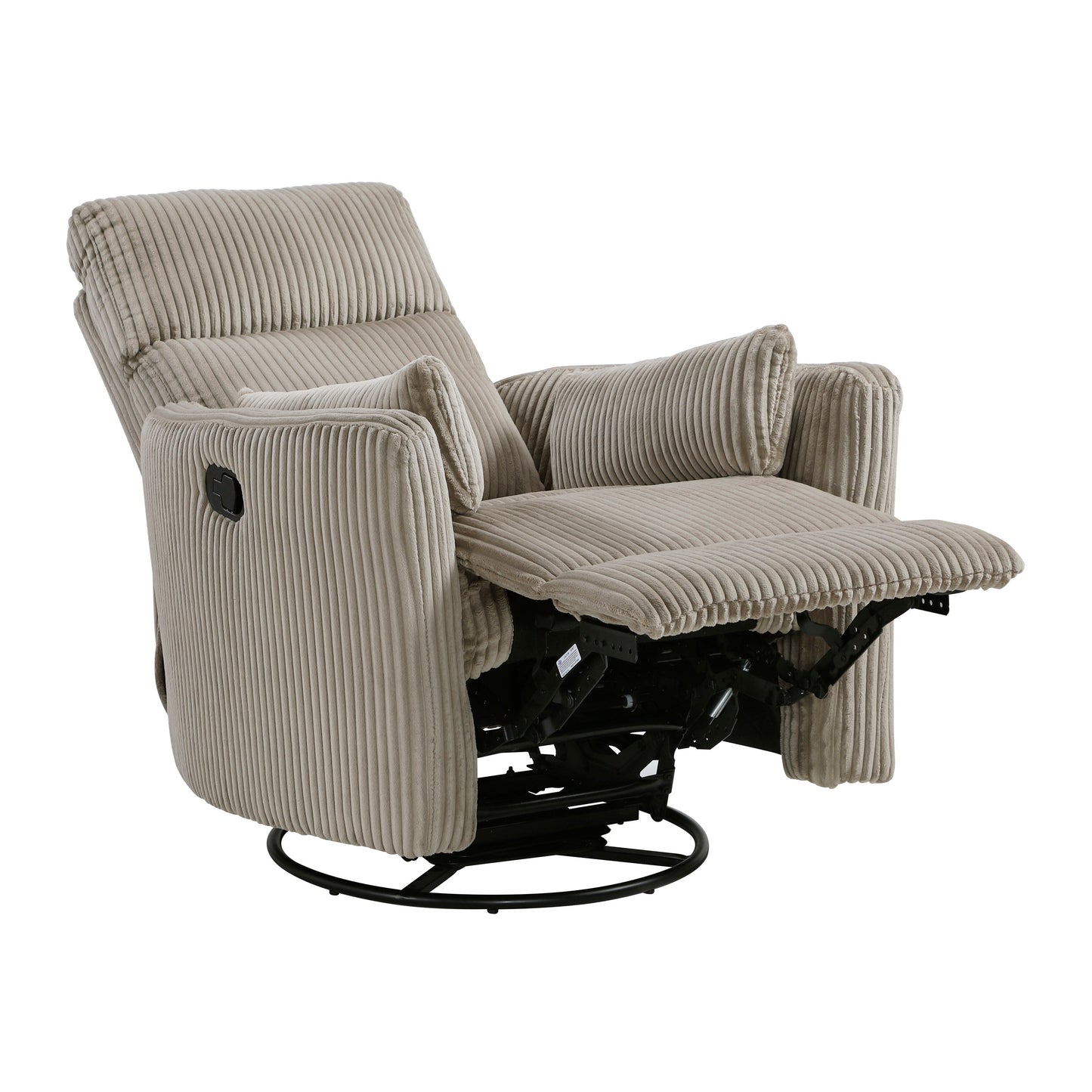 Fauteuil pivotant et inclinable manuel en velours côtelé Braidy
