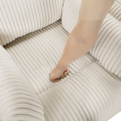 Fauteuil pivotant et inclinable manuel en velours côtelé Braidy