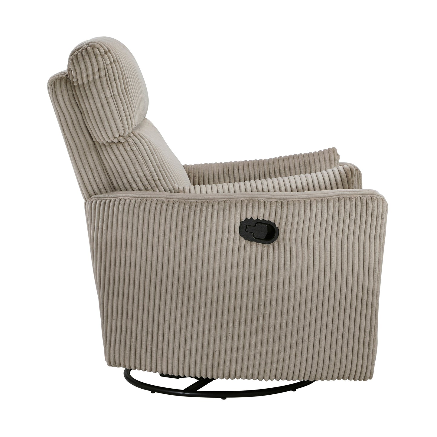 Fauteuil pivotant et inclinable manuel en velours côtelé Braidy