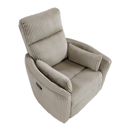 Fauteuil pivotant et inclinable manuel en velours côtelé Braidy