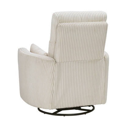 Fauteuil pivotant et inclinable manuel en velours côtelé Braidy