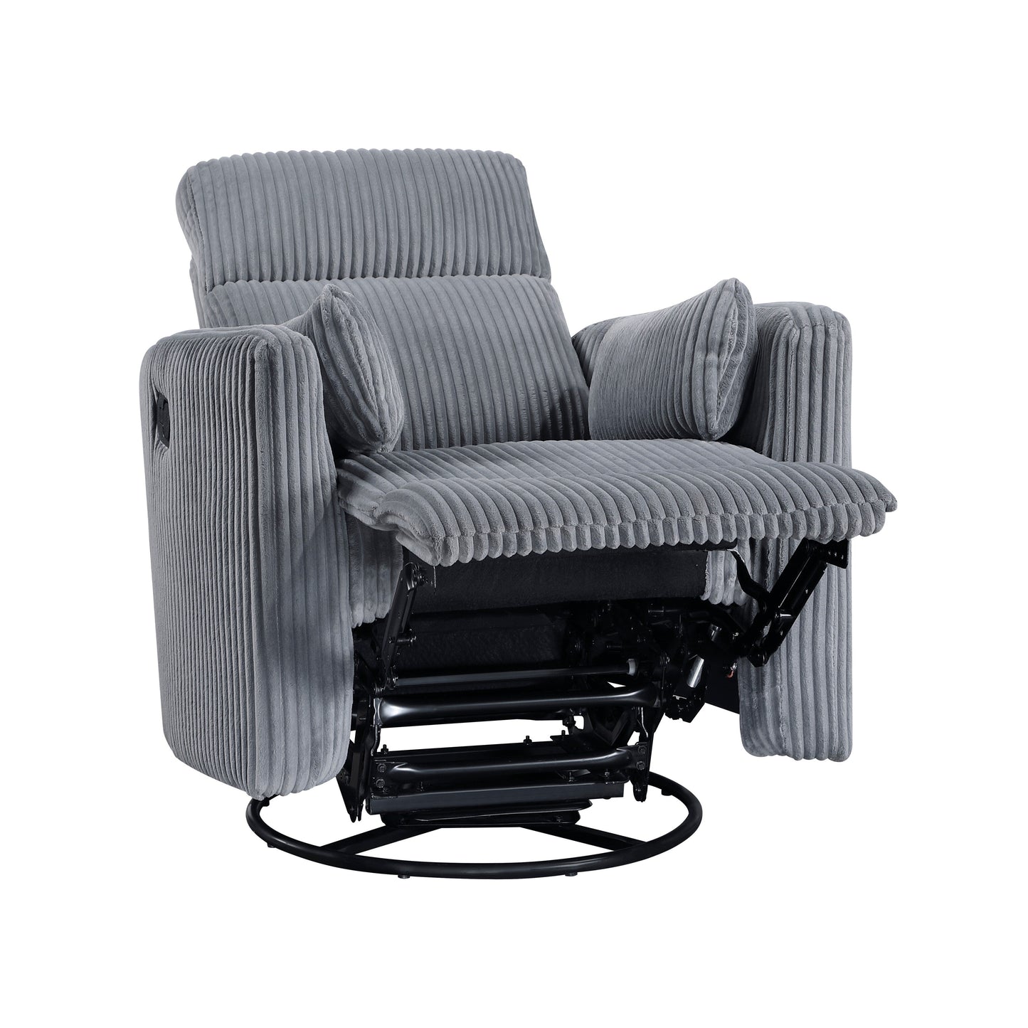 Fauteuil pivotant et inclinable manuel en velours côtelé Braidy
