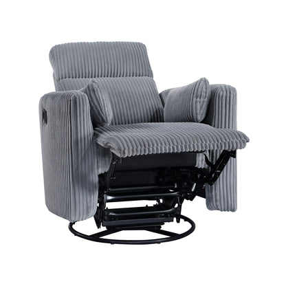 Fauteuil pivotant et inclinable manuel en velours côtelé Braidy