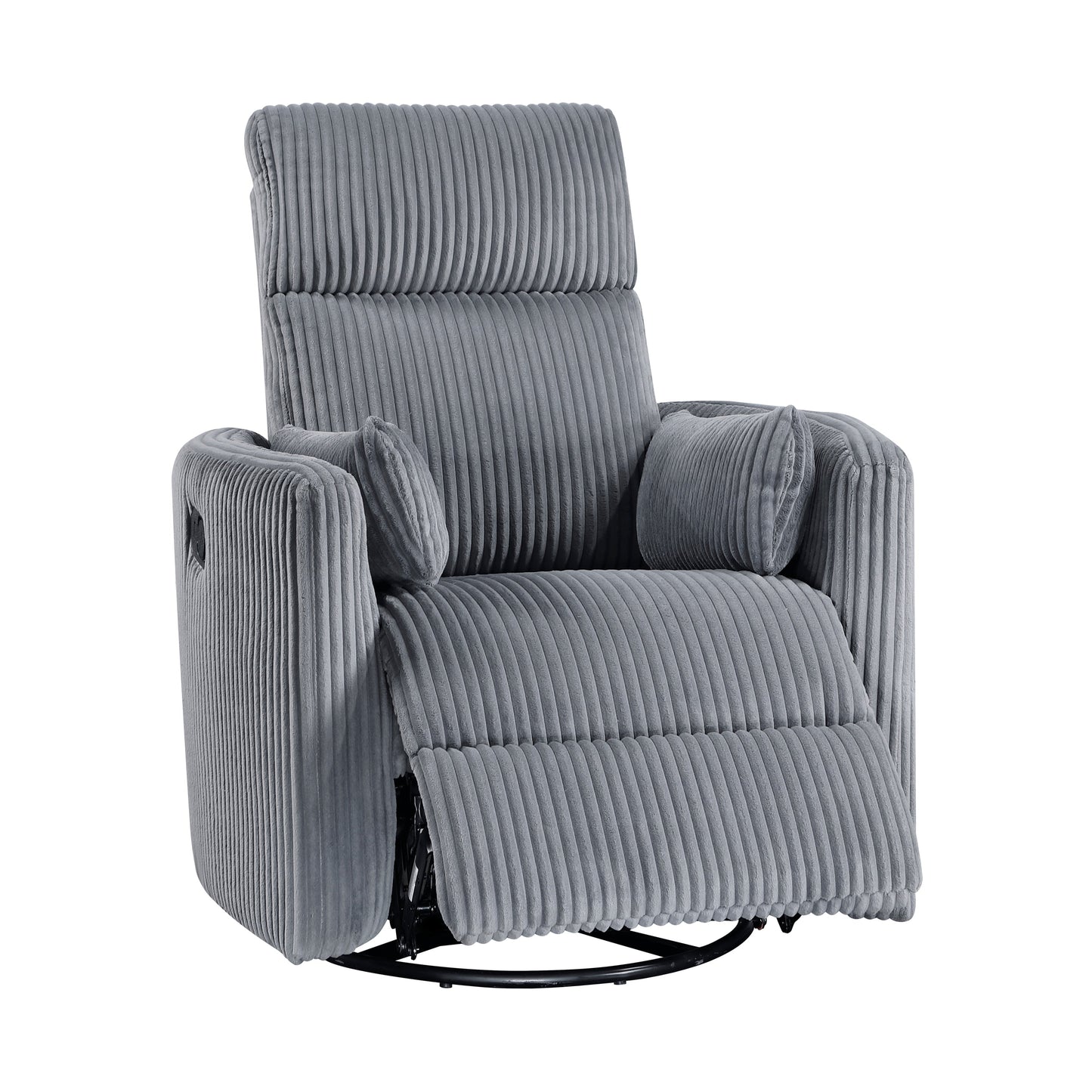 Fauteuil pivotant et inclinable manuel en velours côtelé Braidy