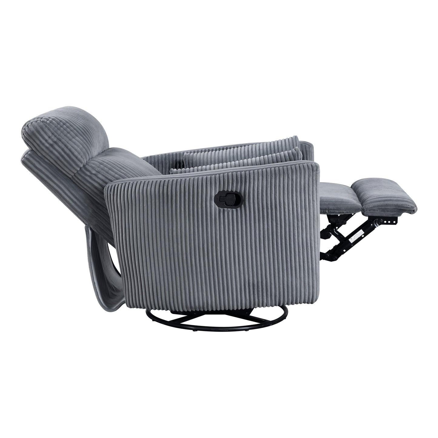 Fauteuil pivotant et inclinable manuel en velours côtelé Braidy