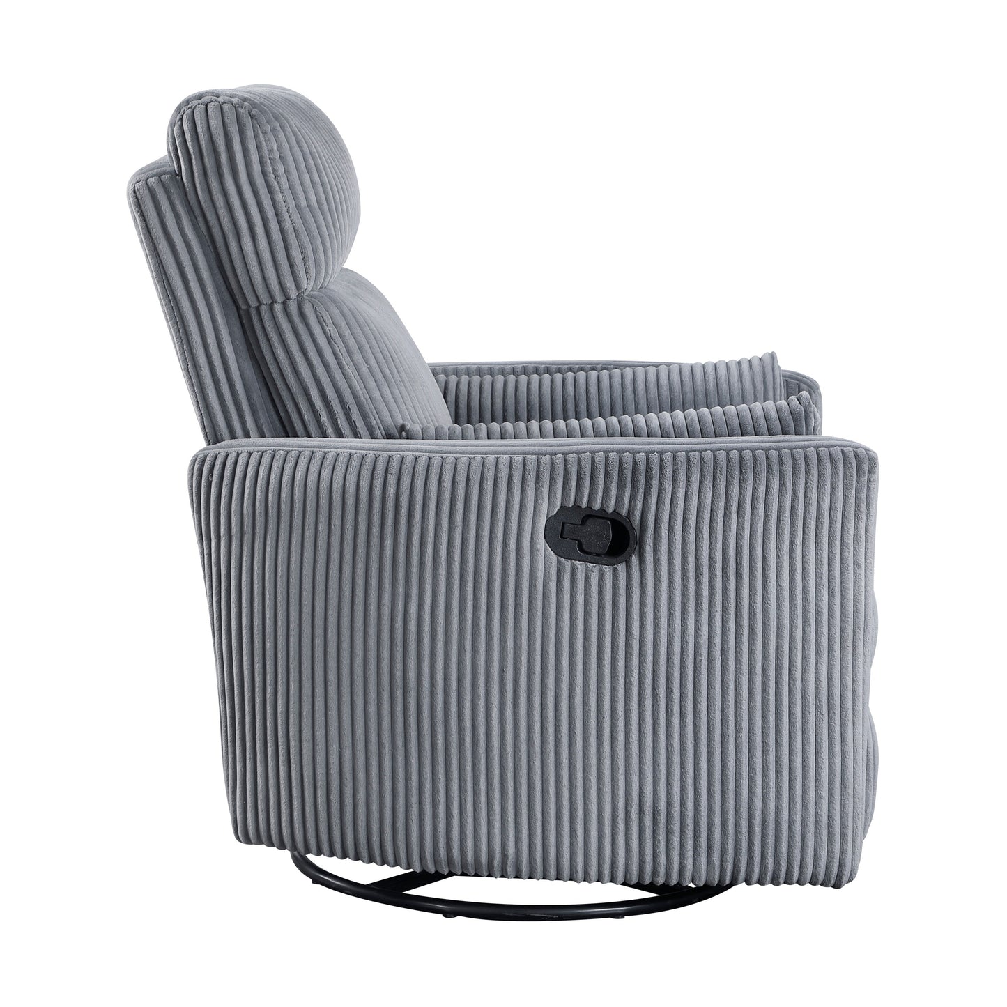 Fauteuil pivotant et inclinable manuel en velours côtelé Braidy