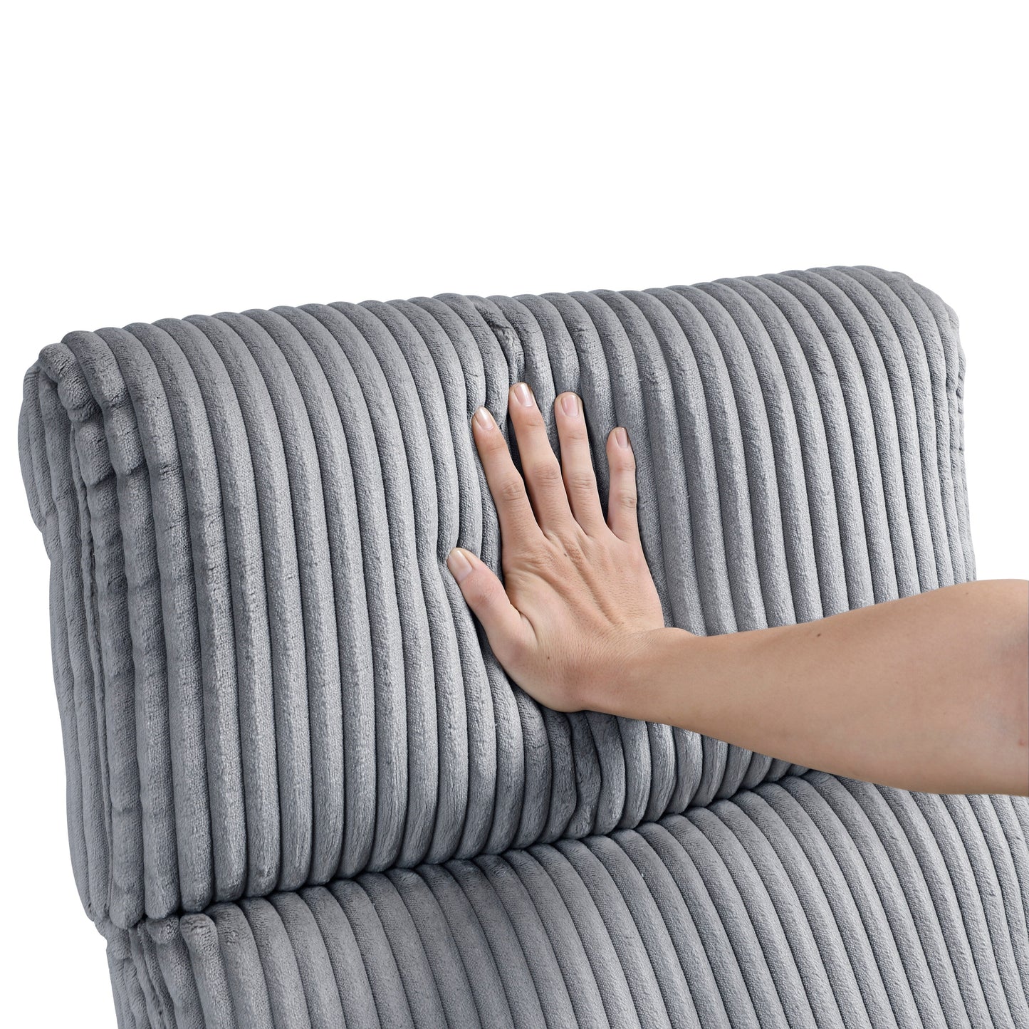 Fauteuil pivotant et inclinable manuel en velours côtelé Braidy