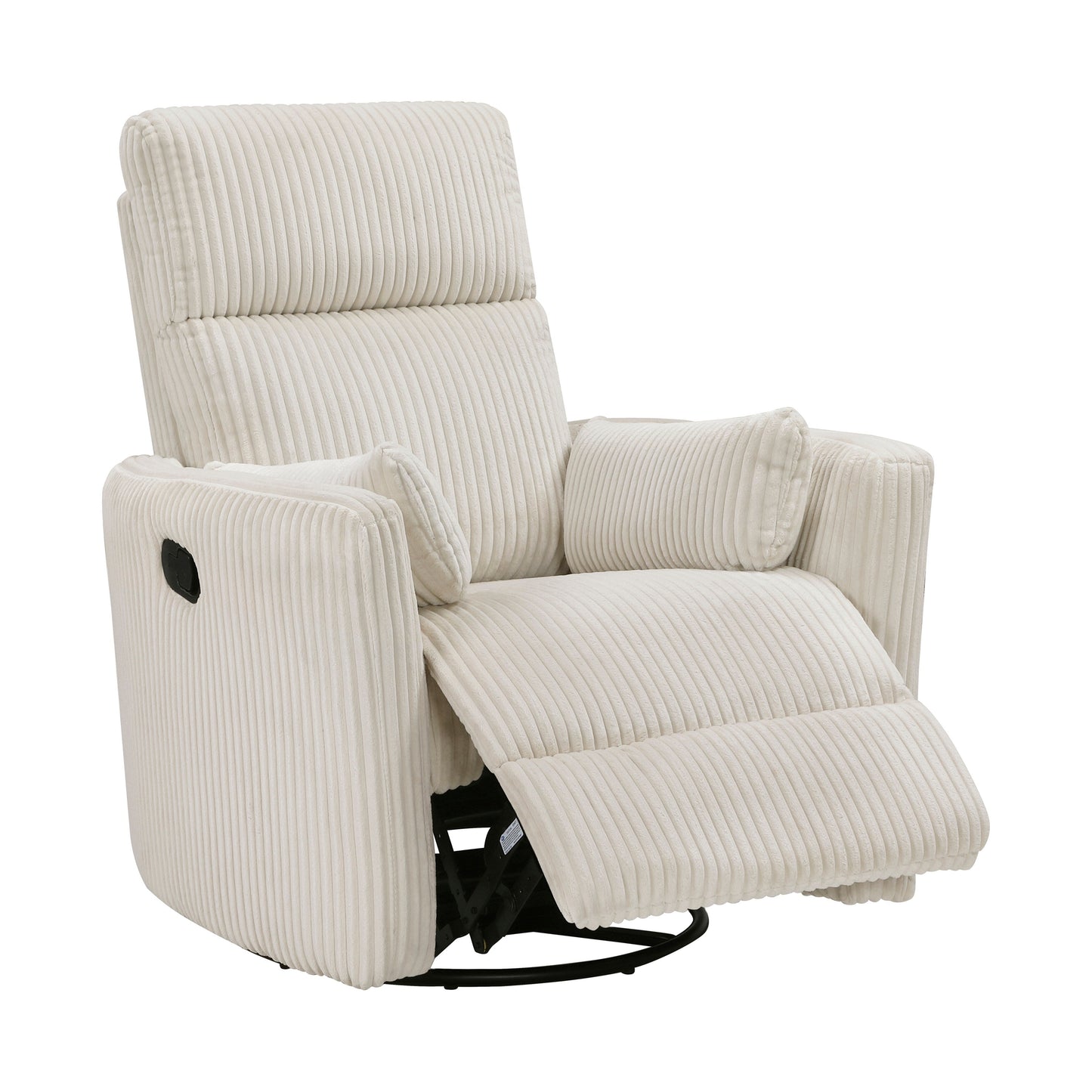 Fauteuil pivotant et inclinable manuel en velours côtelé Braidy