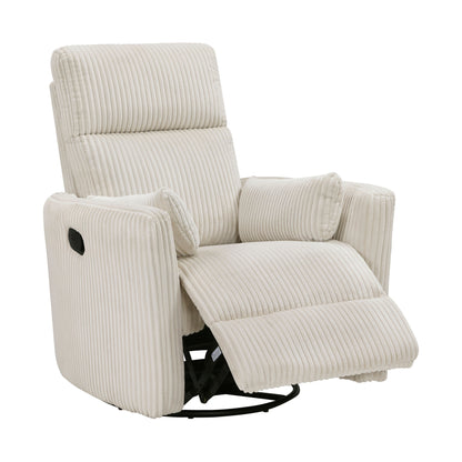 Fauteuil pivotant et inclinable manuel en velours côtelé Braidy