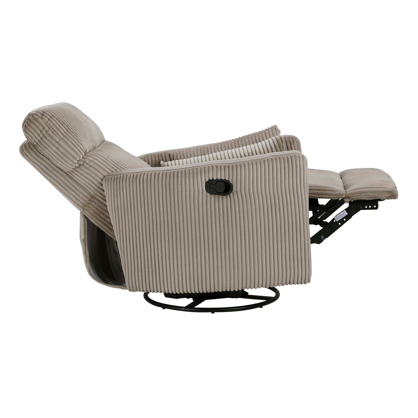 Fauteuil pivotant et inclinable manuel en velours côtelé Braidy