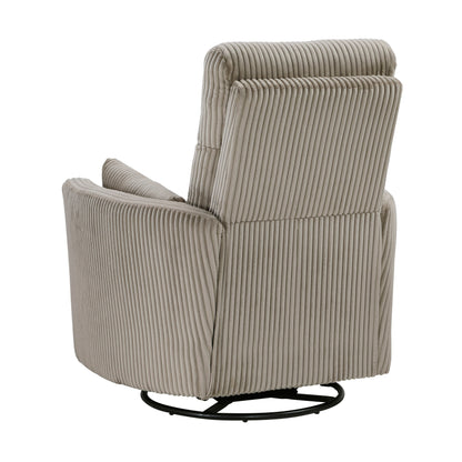 Fauteuil pivotant et inclinable manuel en velours côtelé Braidy