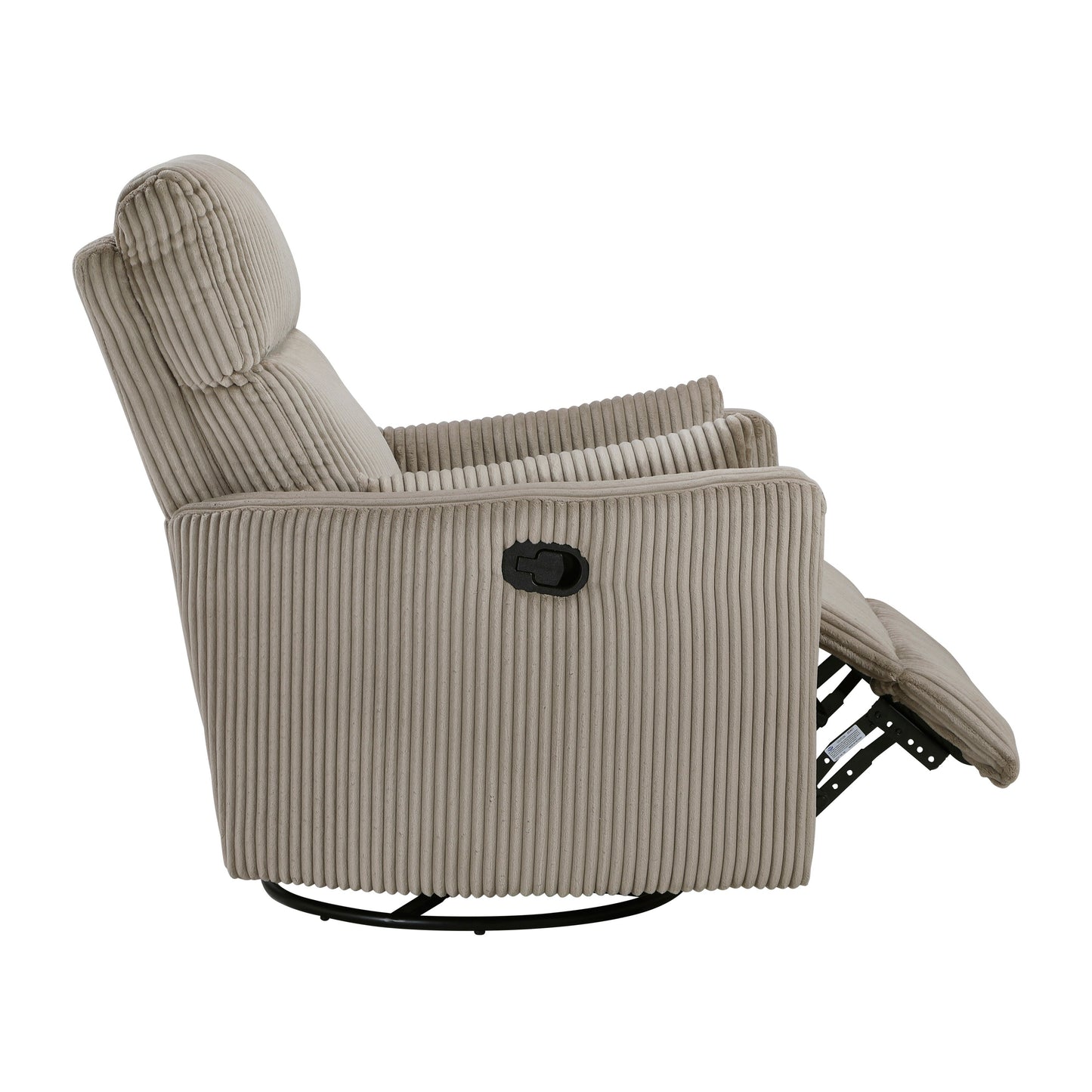 Fauteuil pivotant et inclinable manuel en velours côtelé Braidy