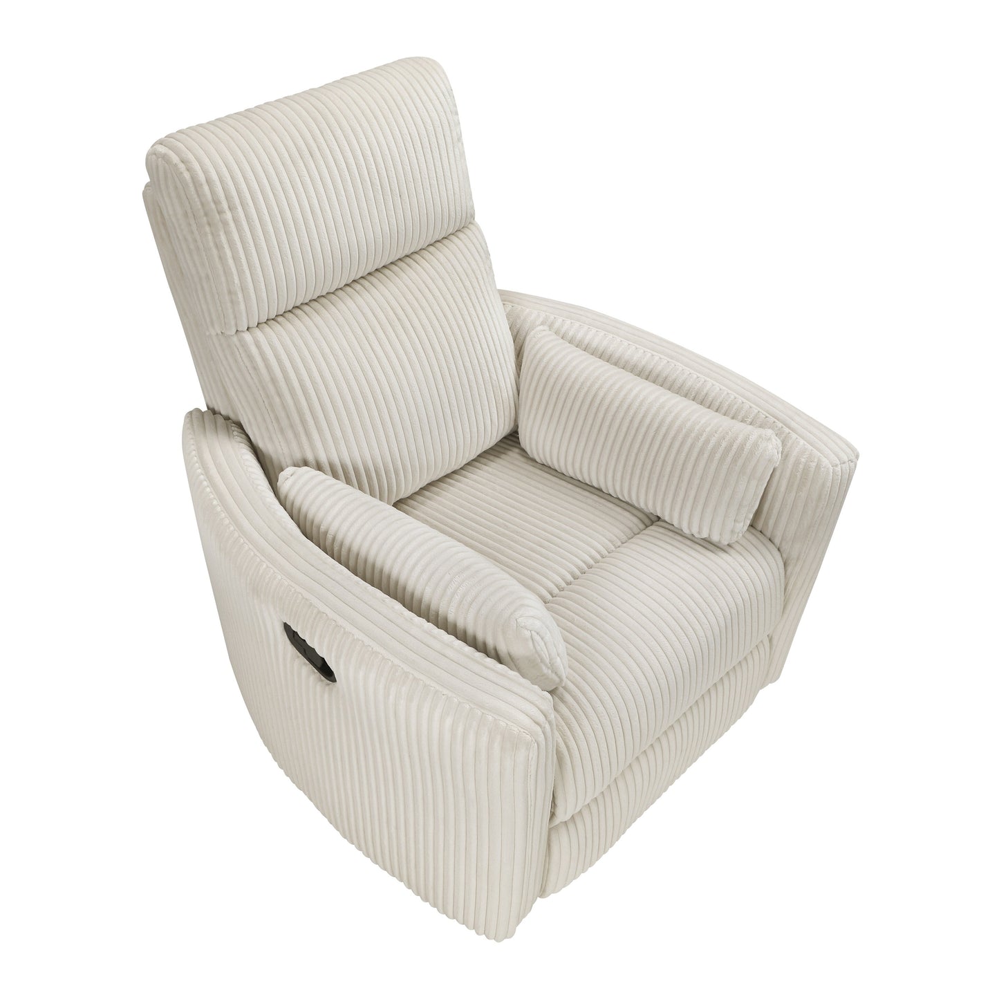 Fauteuil pivotant et inclinable manuel en velours côtelé Braidy