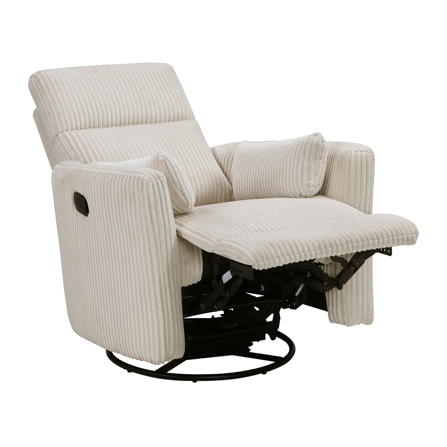 Fauteuil pivotant et inclinable manuel en velours côtelé Braidy