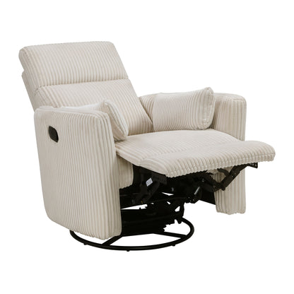 Fauteuil pivotant et inclinable manuel en velours côtelé Braidy