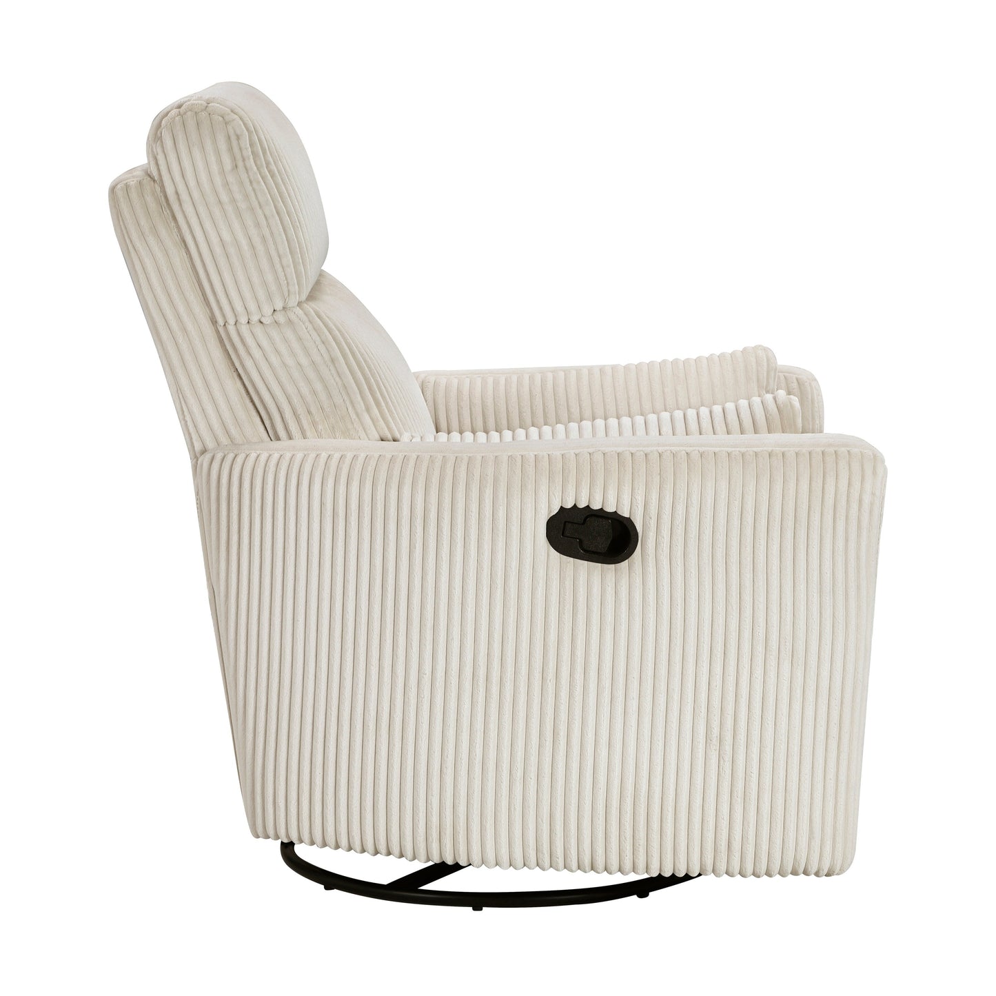Fauteuil pivotant et inclinable manuel en velours côtelé Braidy