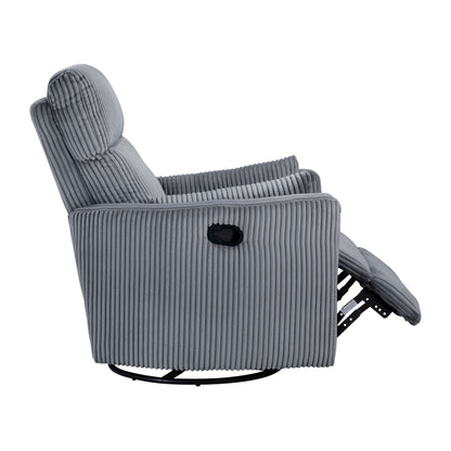 Fauteuil pivotant et inclinable manuel en velours côtelé Braidy