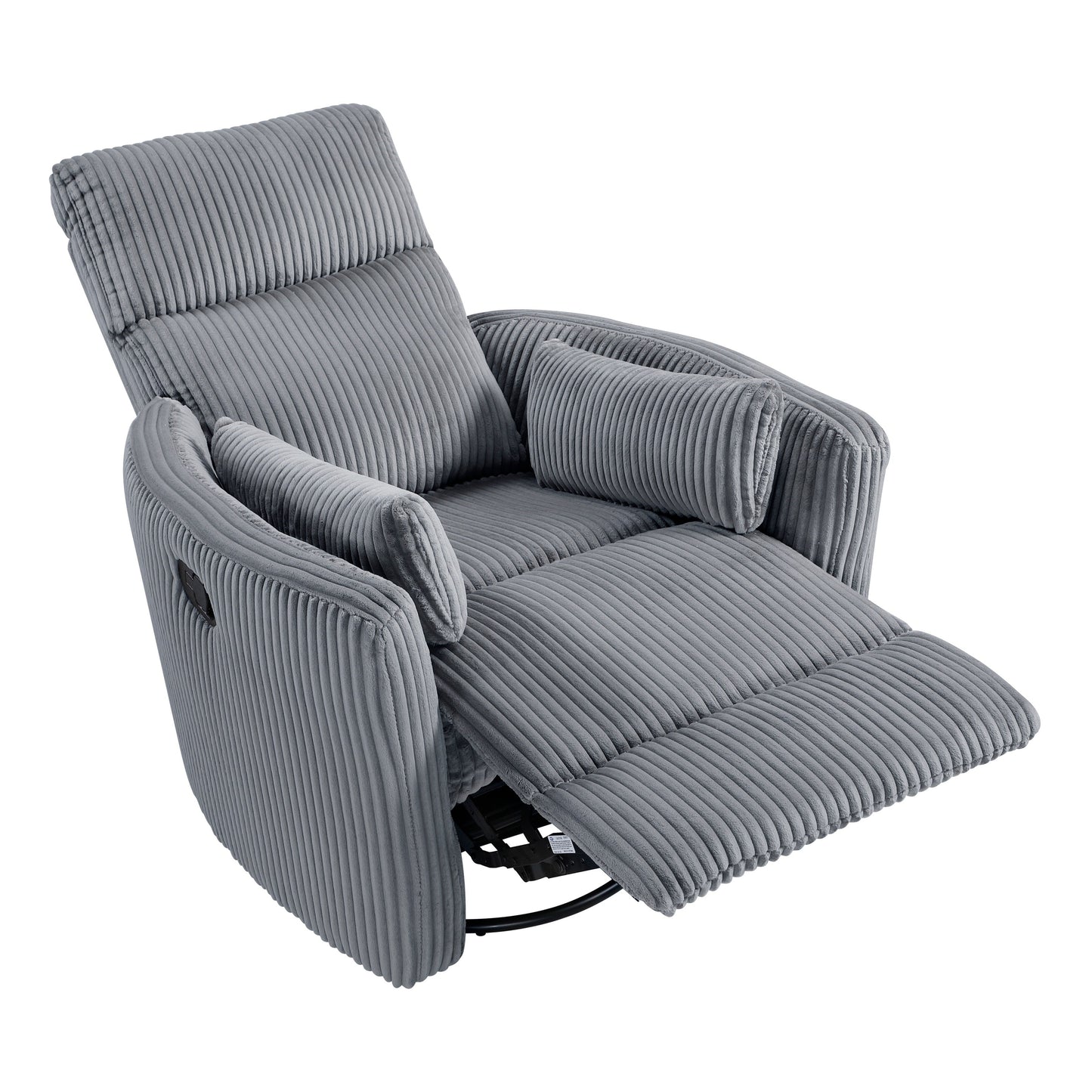 Fauteuil pivotant et inclinable manuel en velours côtelé Braidy