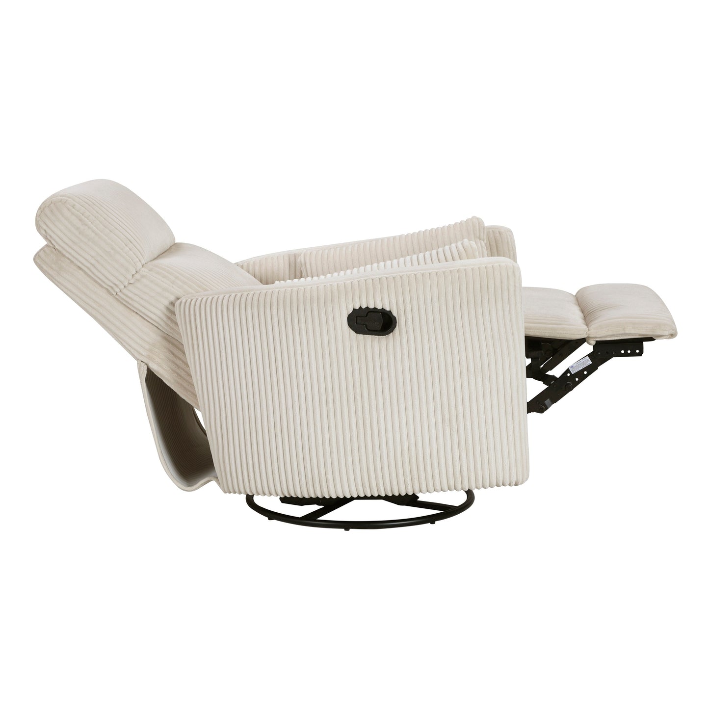 Fauteuil pivotant et inclinable manuel en velours côtelé Braidy