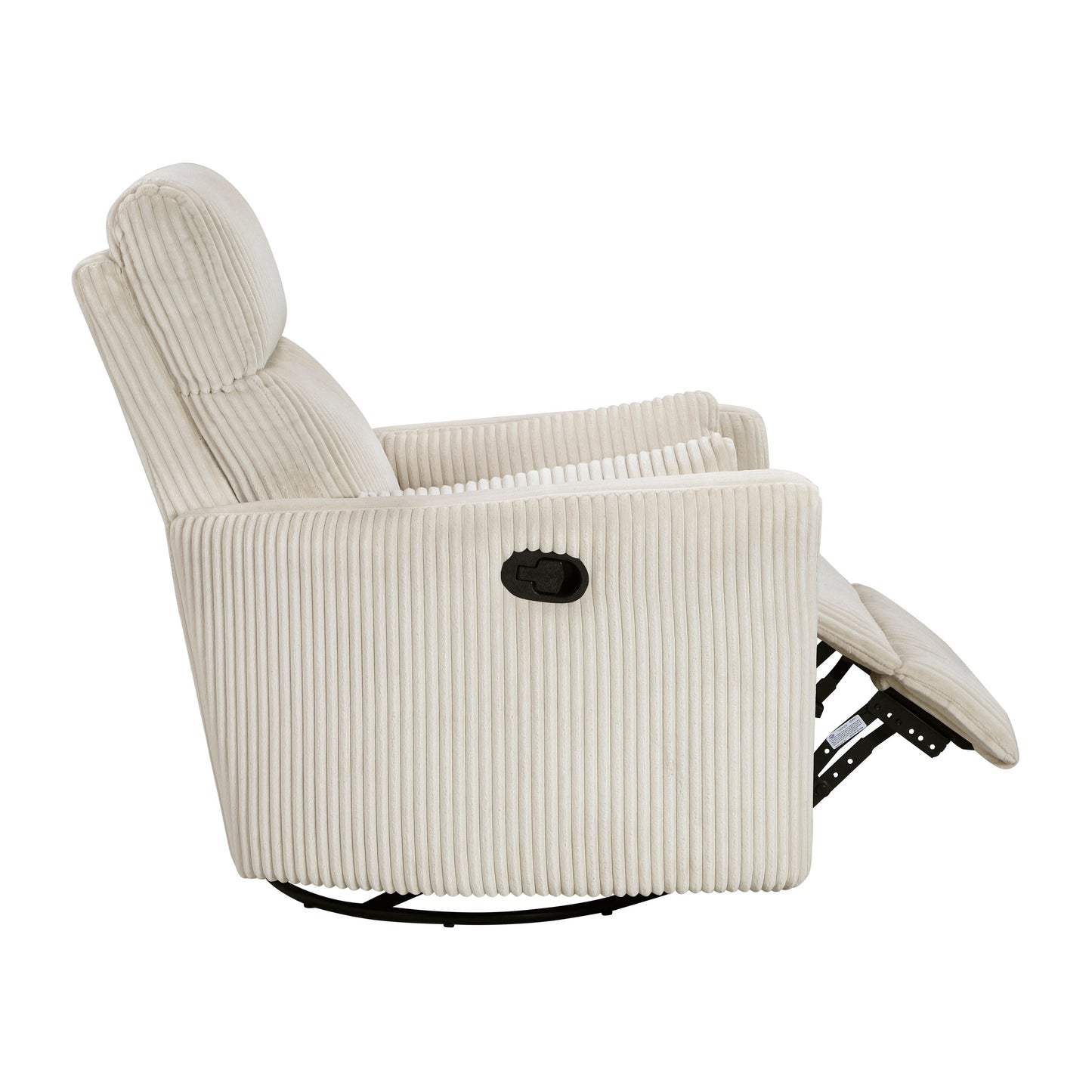 Fauteuil pivotant et inclinable manuel en velours côtelé Braidy