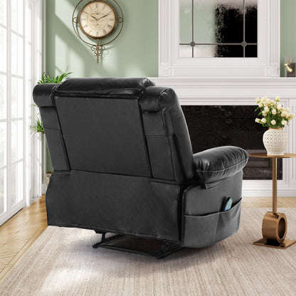 Fauteuil inclinable manuel marron avec massage à 8 points, fonction chauffante et structure robuste pour un confort optimal dans le salon.