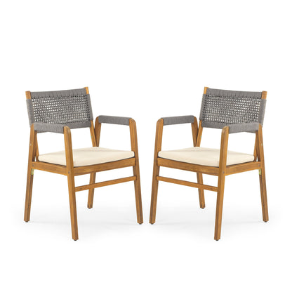 Ensemble de repas Captef pour extérieur, 5 pièces en bois d'acacia, par Christopher Knight Home