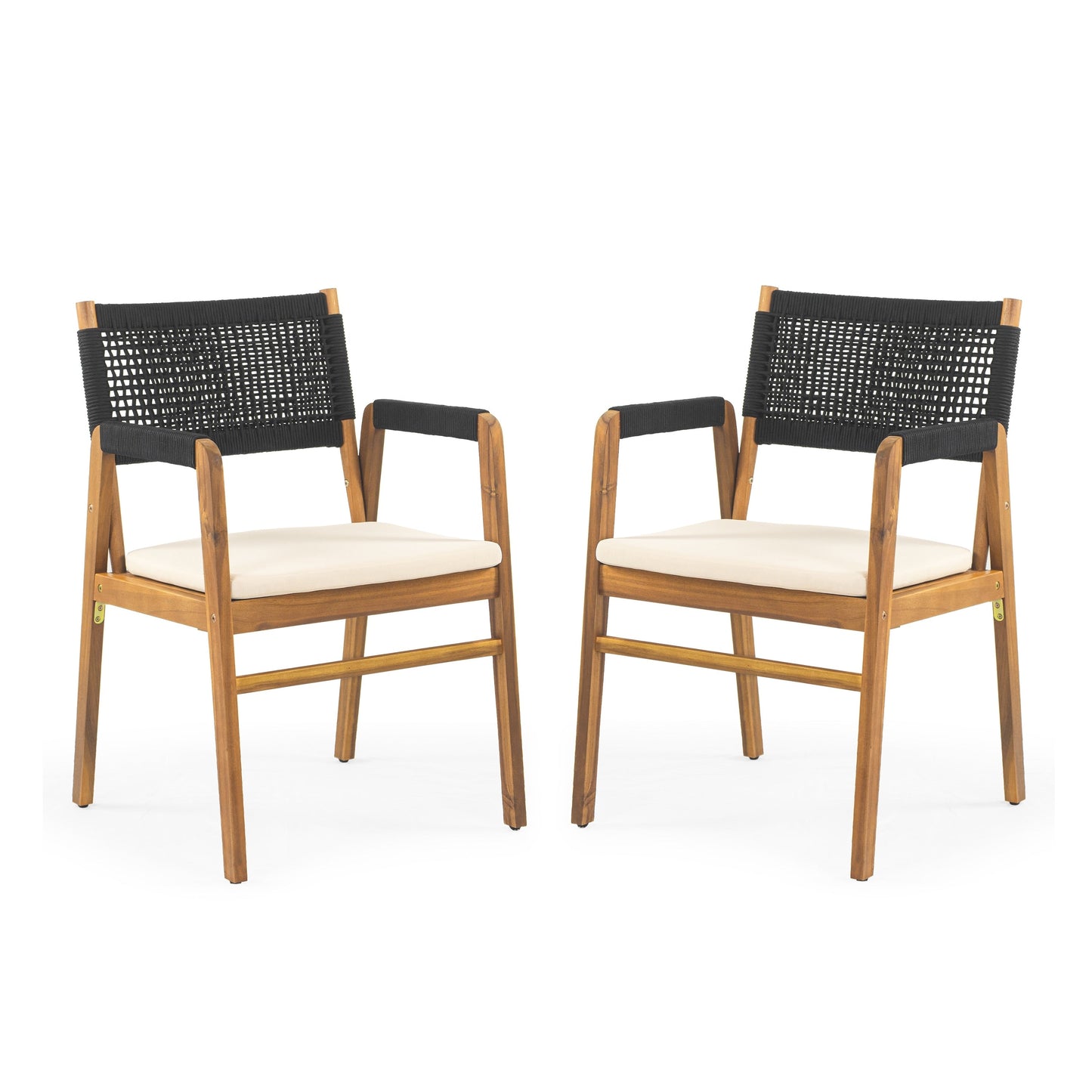 Ensemble de repas Captef pour extérieur, 5 pièces en bois d'acacia, par Christopher Knight Home
