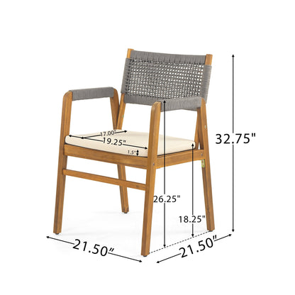 Ensemble de repas Captef pour extérieur, 5 pièces en bois d'acacia, par Christopher Knight Home