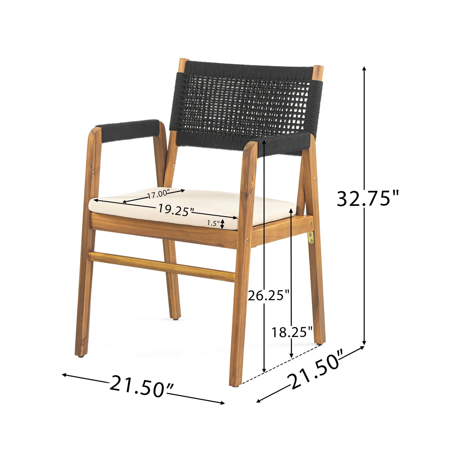 Ensemble de repas Captef pour extérieur, 5 pièces en bois d'acacia, par Christopher Knight Home