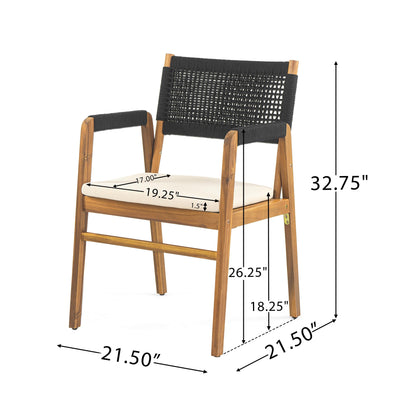 Ensemble de repas Captef pour extérieur, 5 pièces en bois d'acacia, par Christopher Knight Home