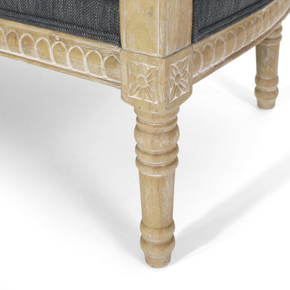Canapé Loveseat en Bois Anthracite avec Structure en Bois de Hévéa