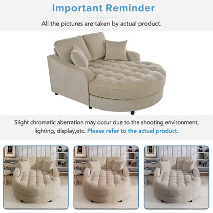 Canapé-lit chaise longue en chenille, canapé-lit recouvert de tissu avec dossier capitonné et 2 coussins amovibles pour le salon.