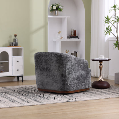 Fauteuil pivotant en chenille, canapé d'appoint confortable à 360 degrés pour salon, chambre à coucher et bureau avec coussin amovible.