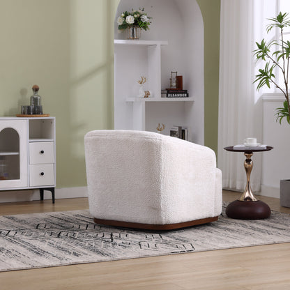 Fauteuil pivotant en chenille, canapé d'appoint confortable à 360 degrés pour salon, chambre à coucher et bureau avec coussin amovible.