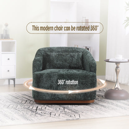 Fauteuil pivotant en chenille, canapé d'appoint confortable à 360 degrés pour salon, chambre à coucher et bureau avec coussin amovible.