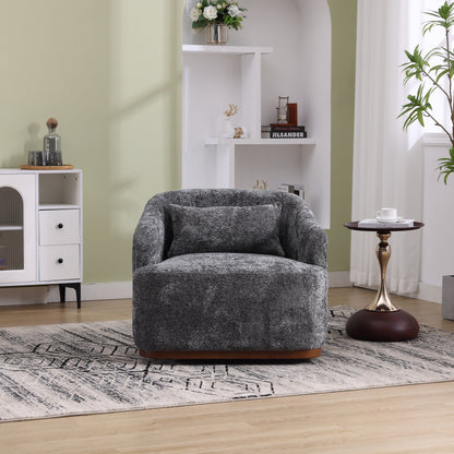 Fauteuil pivotant en chenille, canapé d'appoint confortable à 360 degrés pour salon, chambre à coucher et bureau avec coussin amovible.