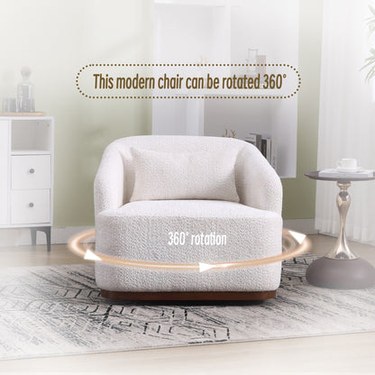 Fauteuil pivotant en chenille, canapé d'appoint confortable à 360 degrés pour salon, chambre à coucher et bureau avec coussin amovible.