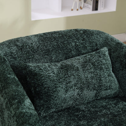 Fauteuil pivotant en chenille, canapé d'appoint confortable à 360 degrés pour salon, chambre à coucher et bureau avec coussin amovible.