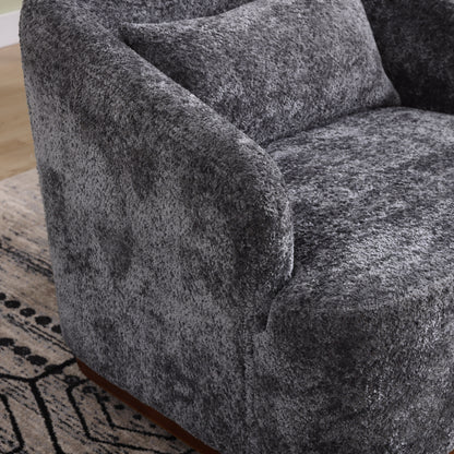 Fauteuil pivotant en chenille, canapé d'appoint confortable à 360 degrés pour salon, chambre à coucher et bureau avec coussin amovible.