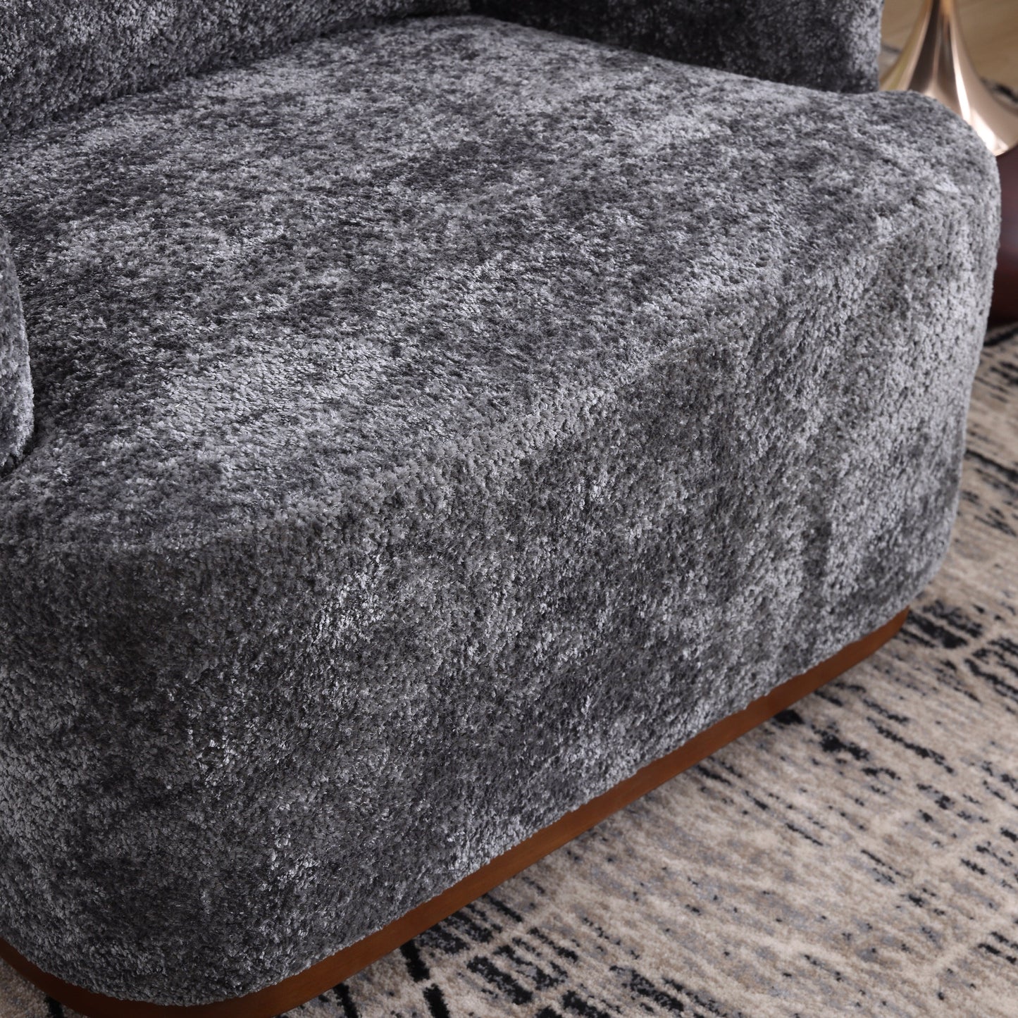 Fauteuil pivotant en chenille, canapé d'appoint confortable à 360 degrés pour salon, chambre à coucher et bureau avec coussin amovible.