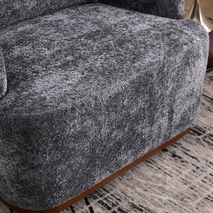 Fauteuil pivotant en chenille, canapé d'appoint confortable à 360 degrés pour salon, chambre à coucher et bureau avec coussin amovible.